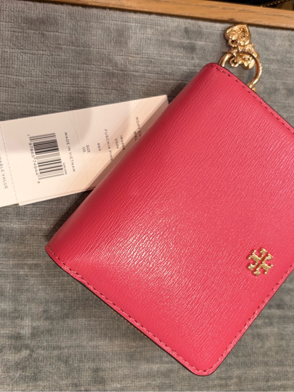 Tory Burch Small Leather Zip Card jHolder in , Orange & Lime new - Picture 15 of 16